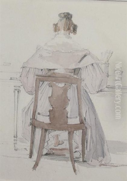 Seated Woman From Behind - view 1