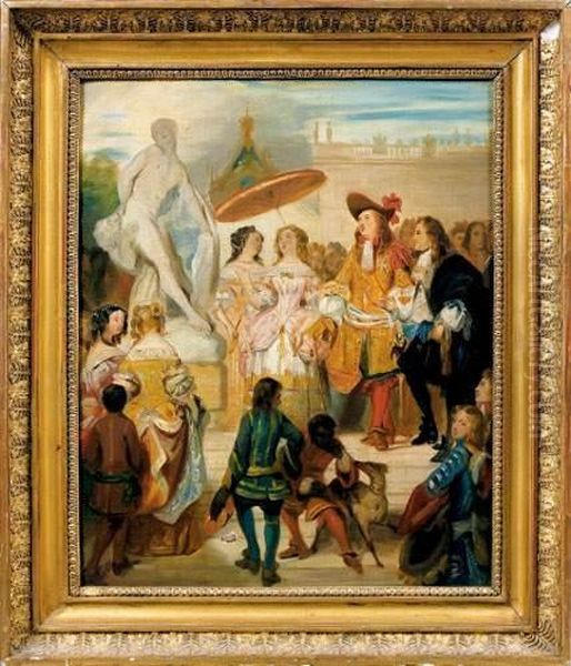 Pujet Presentant Sa Statue De Milon De Crotone Dans Les Jardins De Versailles - view 1