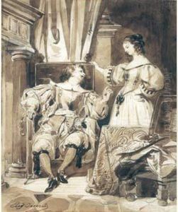 Scene Troubadour by Eugene Francois Marie Joseph Deveria