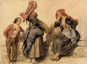 Three Figures Conversing