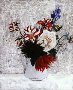 Dahlias and Larkspur, 1930