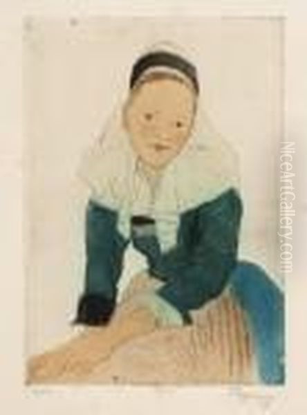 Jeune Fille De Rosporden by Emile Alfred Dezaunay
