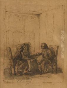 Scena D""interno Con Personaggi by Luigi Di Giovanni