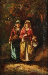 Gypsy Girls by Narcisse-Virgile D Az De La Pena