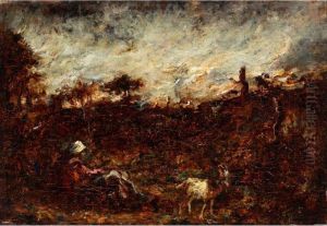 Landschaft Mit Hirtenidylle by Narcisse-Virgile D Az De La Pena