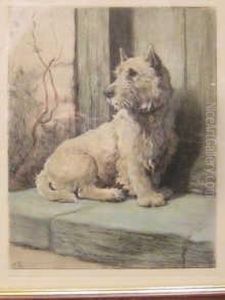 Haired Terrier by Herbert Thomas Dicksee