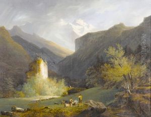 Landschaft Mit Jungfrau Und Ruine Unspunnen.