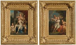 Pendants - "toilette Der Venus" Und "diana Im Bade" by Christian Wilhelm Ernst Dietrich