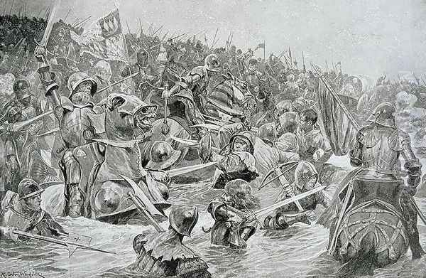 The Battle of Towton in 1461, illustration from Hutchinsons Story of the British Nation - view 1