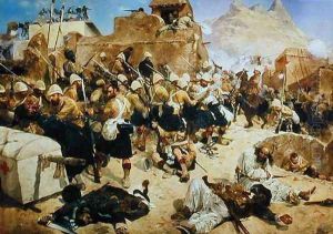 Candahar: The 92nd Highlanders and the 2nd Gurkhas Storming Gaudi Mullah Sahibdad by Richard Caton Woodville