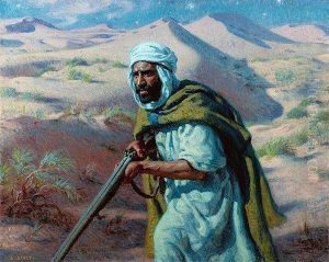 Nuit Etoilee, Le Chasseur by Alphonse Etienne Dinet