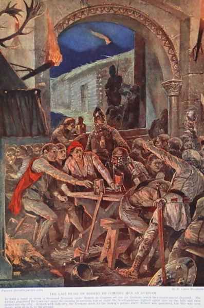 The last feast of Robert de Comines' men at Durham, 1069, illustration from the book The History of the Nation - view 1