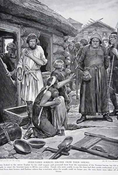 Over-taxed subjects ejected from their houses, illustration from The History of the Nation - view 1