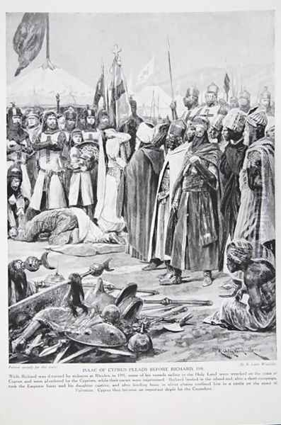 Isaac of Cyprus pleads before Richard, 1191, illustration from The History of the Nation - view 1