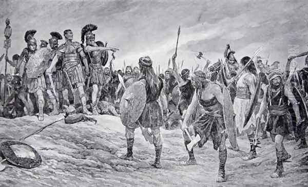 Vespasian rescued by his son Titus, illustration from The History of the Nation - view 1