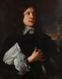 Portret Van Een Man Voor De Stad Londen by William Dobson