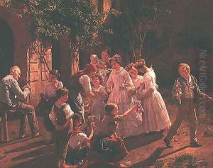 Peasant Wedding in Lower Austria by Ferdinand Georg Waldmuller