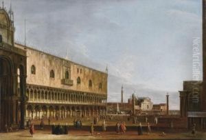 Venice, A View Of The Piazzetta
From Piazza San Marco, With San Giorgio Maggiore In The Distance And The
Palazzo Ducale To The Left by Apollonio Domenichini