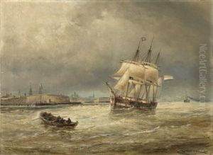 Vlissingue - Entrance To The Schelde by Cornelis Christiaan Dommersen