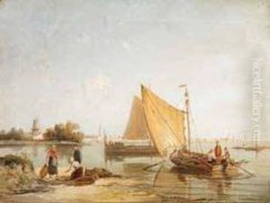 Barche Sullo Scheldt by William Raymond Dommersen
