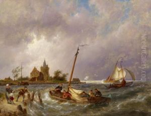 Fishermen Returning Home With A Storm Approaching