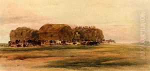 A Lincolnshire Stackyard by Peter de Wint