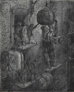 Warehousing In The City by Gustave Dore