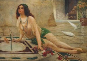 Harem Girl At A Fountain by Delapoer Downing