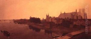 Westminster Abbey and Hall and Old Houses of Parliament by Peter de Wint