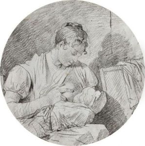 Stillende Mutter
Verso Aufkleber Einer Galerie Mit Angabe Aus Dem Album Der Drolling-familie by Martin Drolling