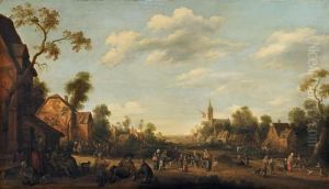 Dorflandschaft Mit Grossem Platz Dorflandschaft Mit Grossem Platz