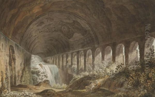 A Cascade In The Vault Beneath The Villa Of Maecenas At Tivoli - view 1