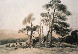 Deer in Lowther Park by Peter de Wint