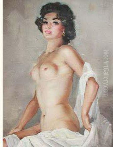 Jeune Fille Nue Au Drap Blanc - view 1