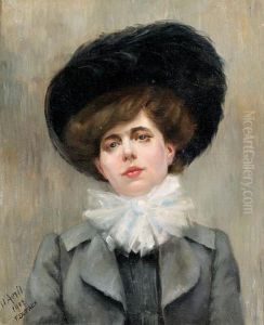 Portrat Einer Dame Mit Hut.