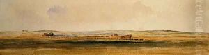 Harvesting in the Lincolnshire Wolds by Peter de Wint