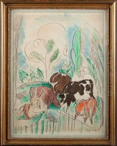 < Nu Et Vaches Dans Un Pre >. < Nu Et Vaches Dans Un Pre >.