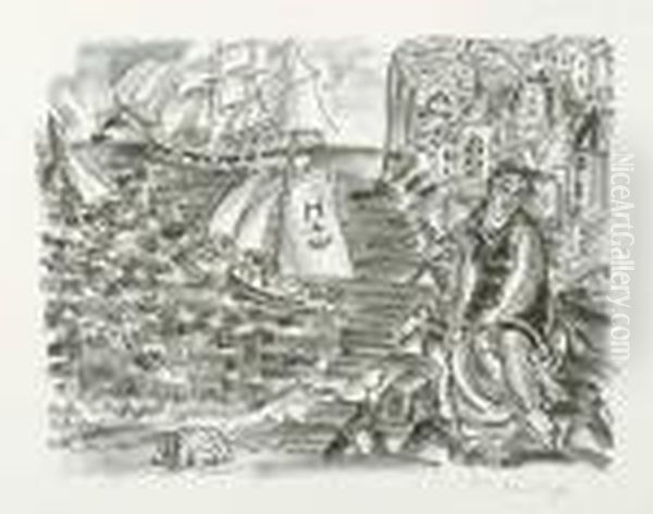 Baigneuse Devant Un Port (sainte-adresse) - view 1