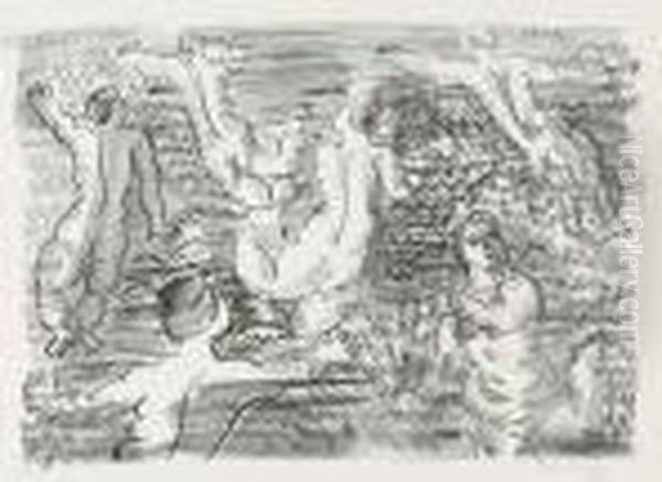 Six Baigneuses - Deux Poissons Sur Un Plat - view 1
