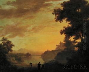 Italianate Landscape With Figures by Gaspard Dughet