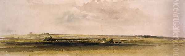 Haymaking in the Lidcolnshire Wolds by Peter de Wint