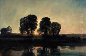 River Landscape at Sunset River Landscape at Sunset