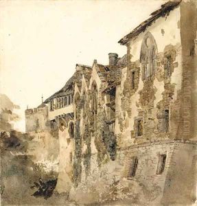 Stokesay Castle, Shropshire by Peter de Wint