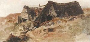 A fisherman's cottage, with a lobster pot outside A fisherman's cottage, with a lobster pot outside