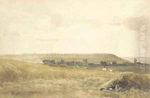 Harvesting scene by Peter de Wint