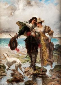 Romantische Szene Am Meer by Edmond Louis Dupain
