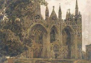 Peterborough Cathedral by Peter de Wint