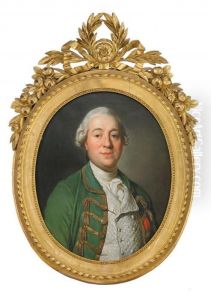 Portratt Av Den Franske 
Ambassadoren I Stockholm Le Comte P. C. De Bonnac Dusson Kladd I Vit 
Vast Samt Gron Rock - Brostbild
