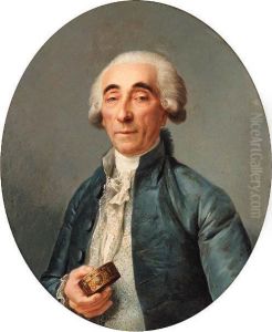 Portrait Of Jean-franois
Lagrenee, Bust-length, Wearing A Grey Coatand A Cravat, Holding A Snuff
Box by Joseph Siffrein Duplessis
