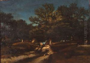 A Densely Wooded Pathway by Jules Dupre